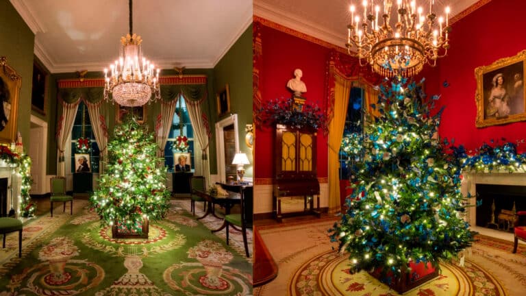 Мелания Трамп украсила Белый дом 51 елкой и LEGO-портретами президентов