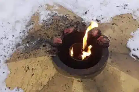 Вандала, жарившего мясо на Вечном огне, задержали в Риддере