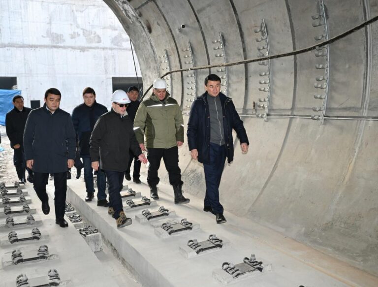 Аким Алматы проверил ход строительства станции метро «Калкаман»
