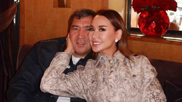 Динара Сәтжан күйеуін туған күнінде тортпен құттықтады