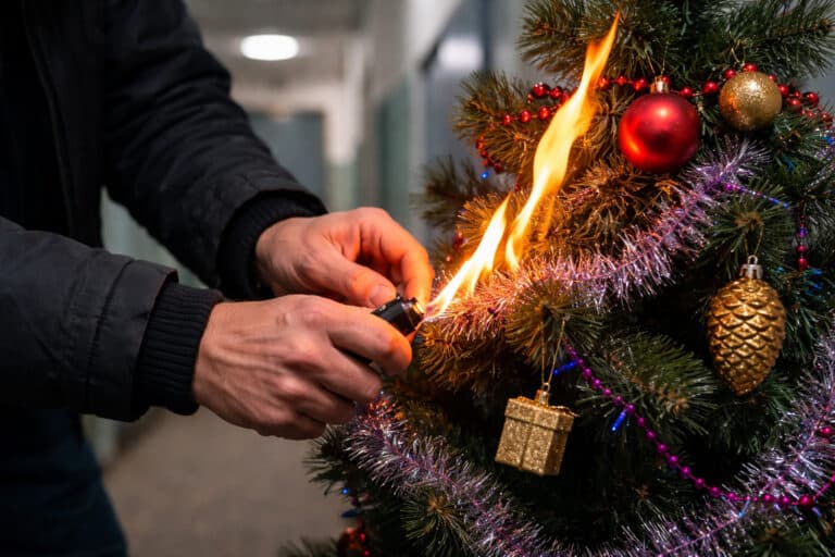 Житель Темиртау поджег новогоднюю елку в подъезде жилого дома