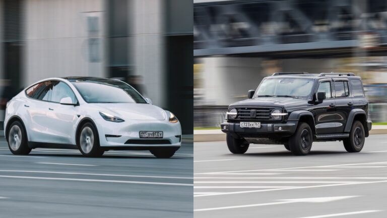 Tesle жеңіл электрокары ауыр Tank 300 қытай көлігін аударып түсірді (видео)