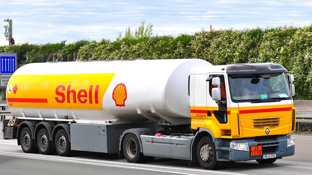 British multinational oil and gas company SHELL car on October 8,2015 in Frankfurt, Germany.