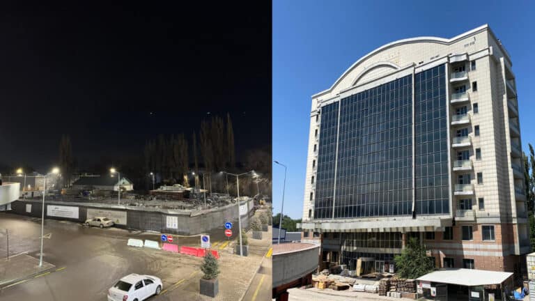 Заброшенную гостиницу в аэропорту Алматы снесли