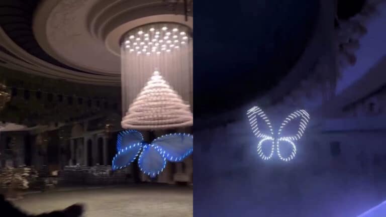 «Живая» светящаяся бабочка становится новым свадебным трендом