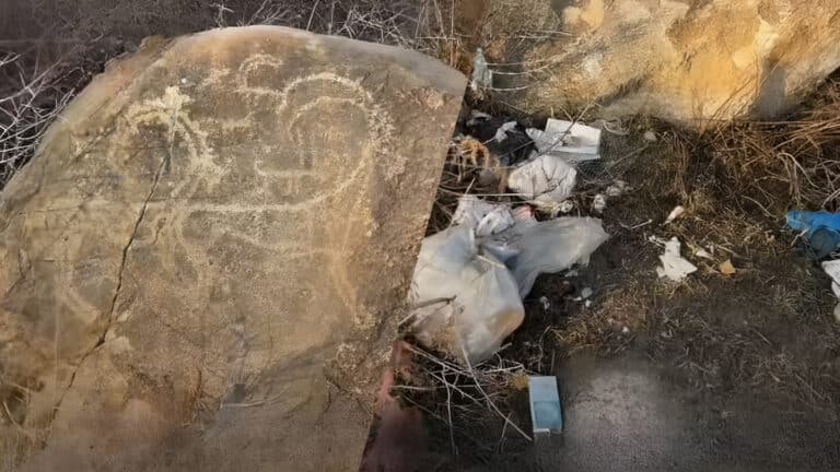 Блогер пожаловался, что камень с петроглифом превратили в туалет