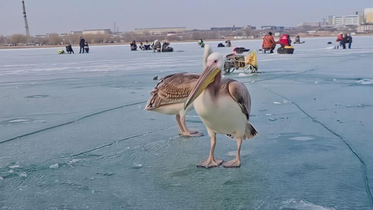 Видео с рыбаками и пеликанами из Конаева рассмешило пользователей Казнета