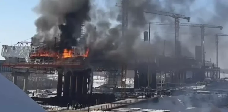 Палодарда салынып жатқан көпір екінші рет өртенде