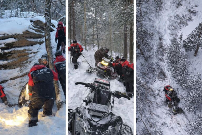Двух мужчин эвакуировали из снежной ловушки в горах Карагандинской области