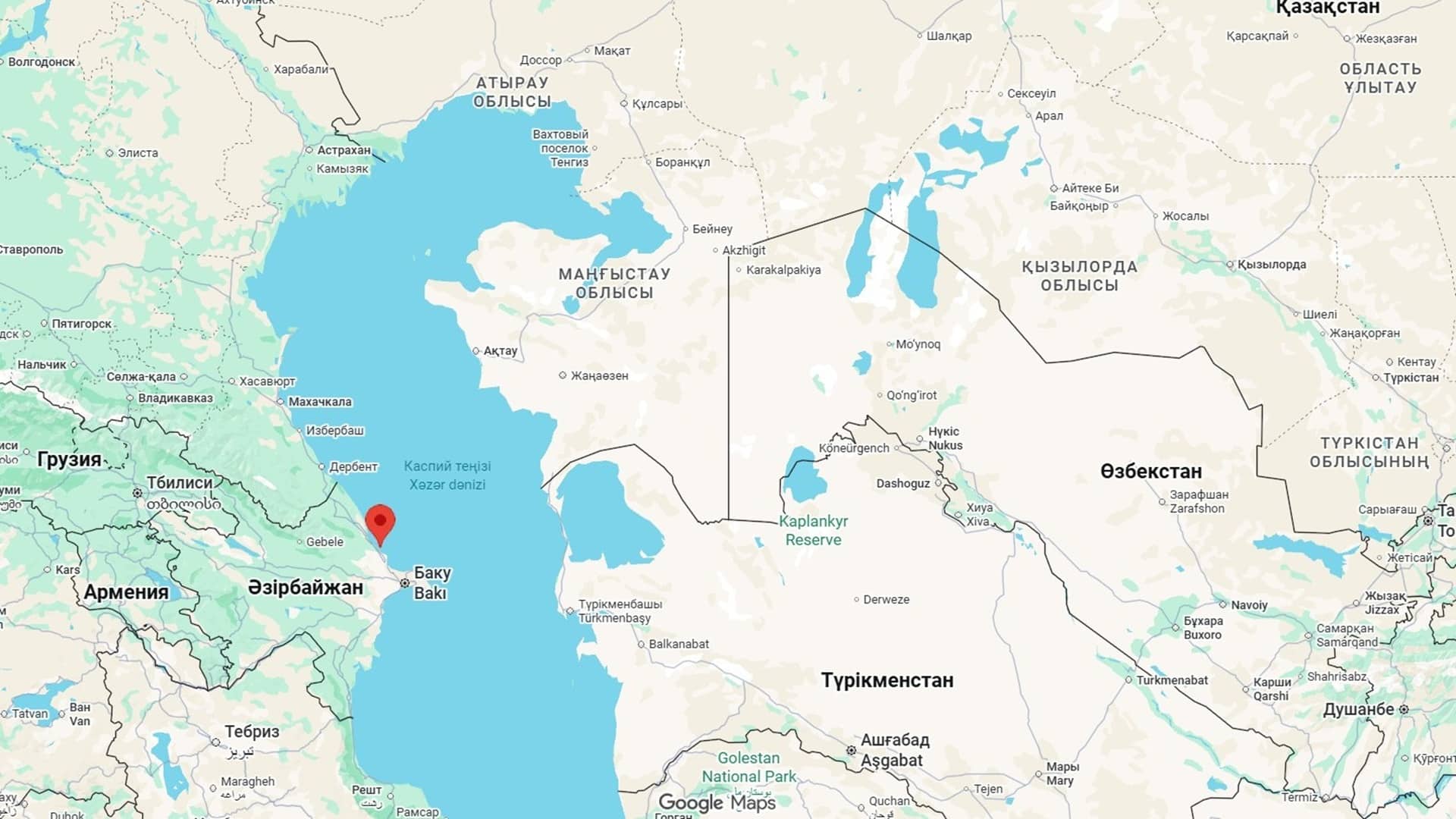 гугл карта жер сілкінген жер