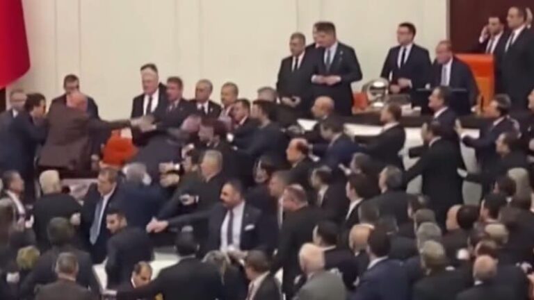 Түркия парламентінде жаппай төбелес болды (видео)