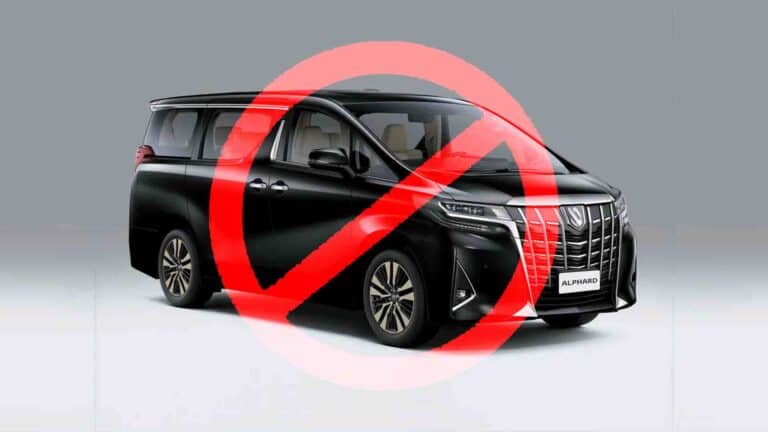 Toyota Alphard және басқа да оң рөлді көліктерге жолаушы тасымалына тыйым салынады