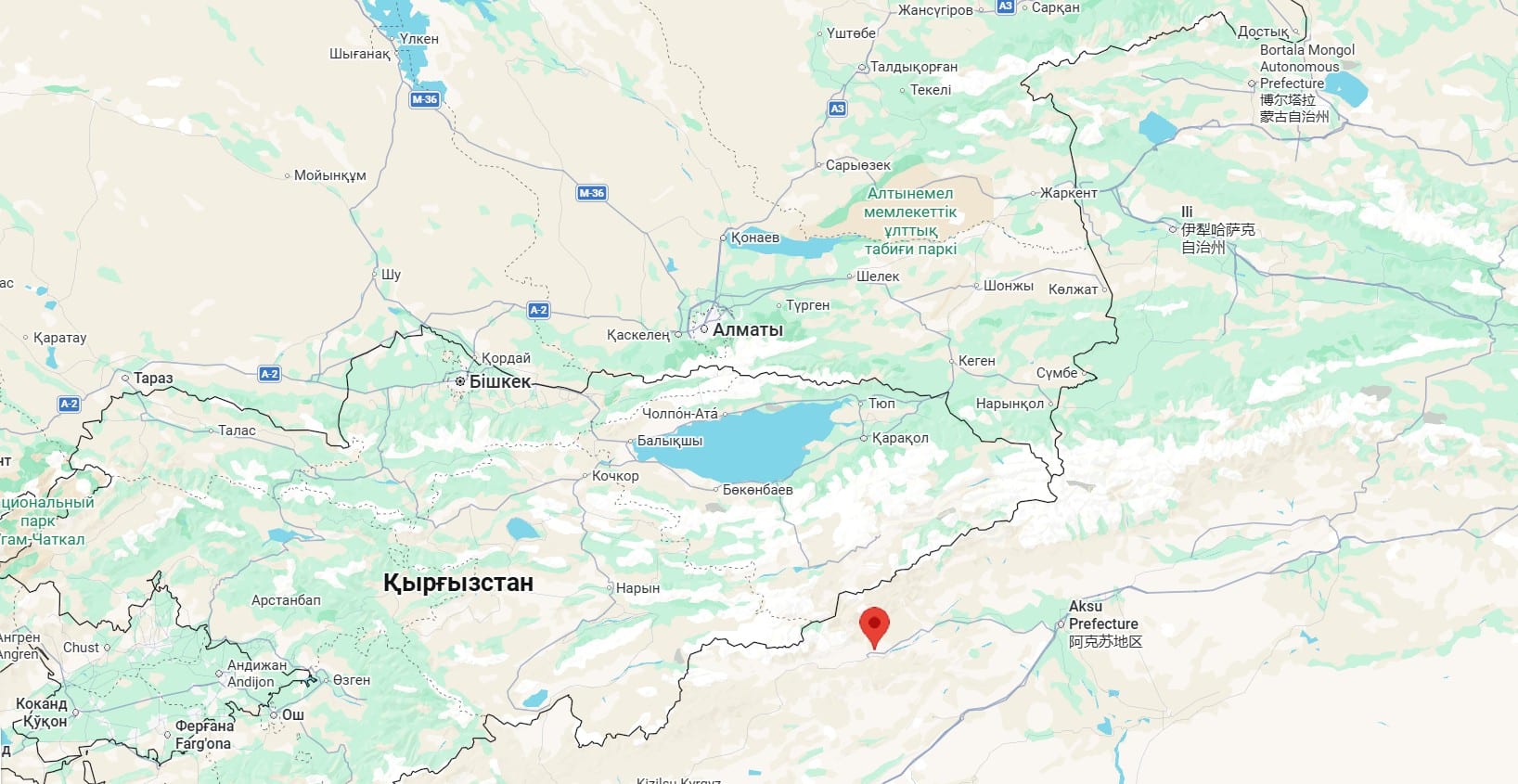 жер сілкінісі ошағы Қытай Шыңжаң өлкесі