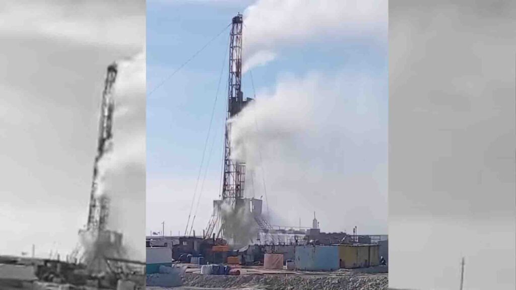 Маңғыстаудағы кен орнында газ атқылады