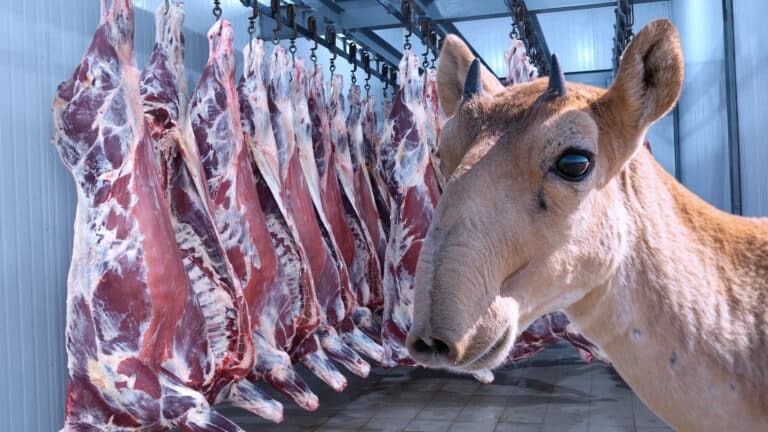 Мясо сайги сдают по 260 тенге за килограмм в убойные пункты трех заводов в Казахстане