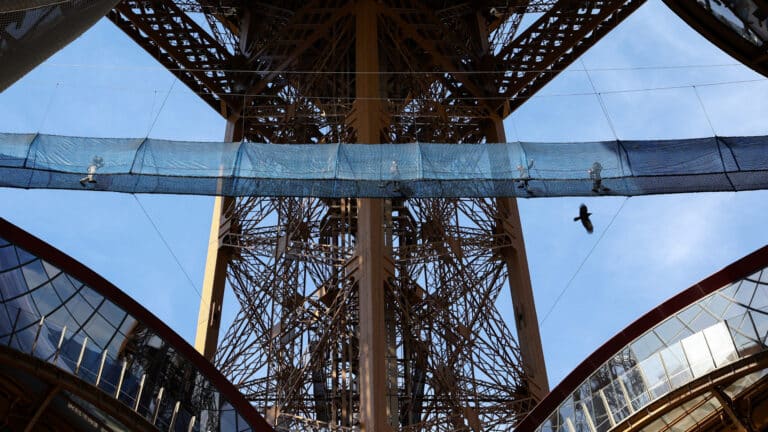 Suspension bridge opens at Eiffel Tower offering new elevated view