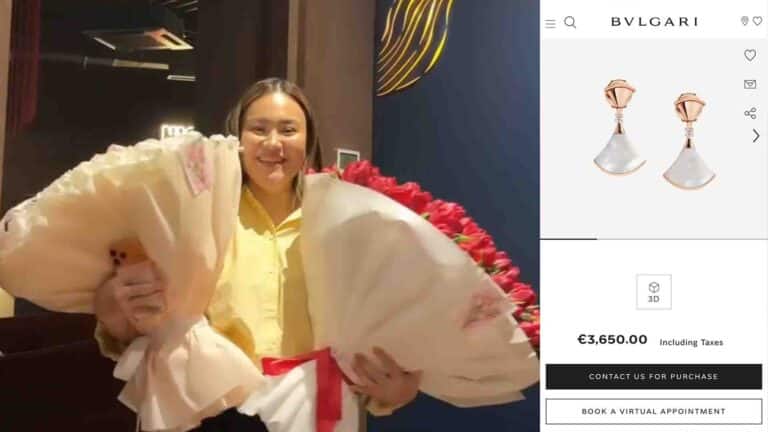 Төркіндеп келген Дина Төреәлі анасына 2 млн теңгелік бренд сырға сыйлады