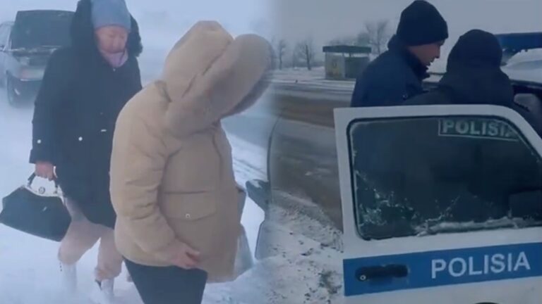 Ақтөбеде полицейлер жолда қалған аяғы ауыр келіншекке көмек көрсетті