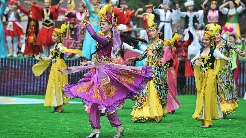 Almaty / Kazakhstan - 05.01.2012 : State holiday: day of unity of the people of Kazakhstan Concert with performances of different nationalities.