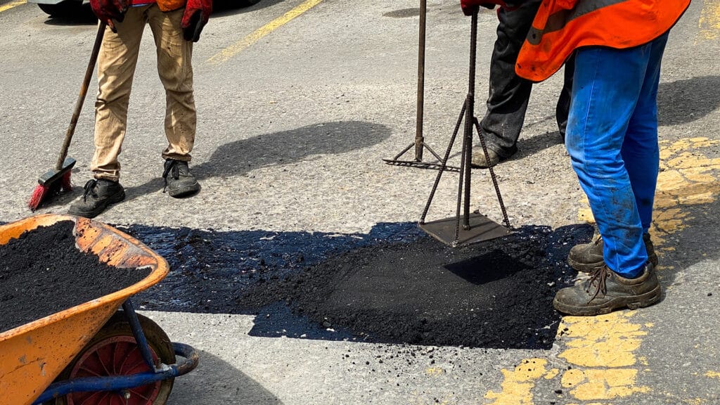 Potholes repair works in progress
