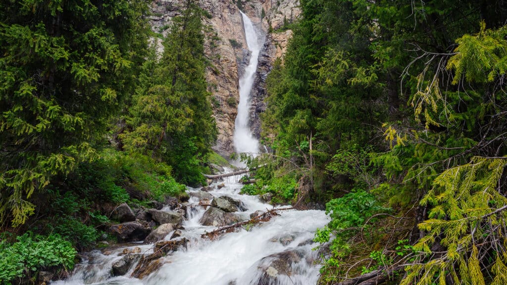 Burkhan Bulak waterfall, Dzhungar Alatau, Kazakhstan