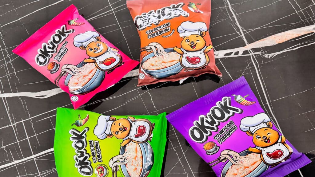 Экс-депутат мажилиса не смог конкурировать с «Дошираком» и выпускает лапшу под российскими брендами/instagram.com/okwok.kz/ бильд-редактор: Серикжан Ковланбаев