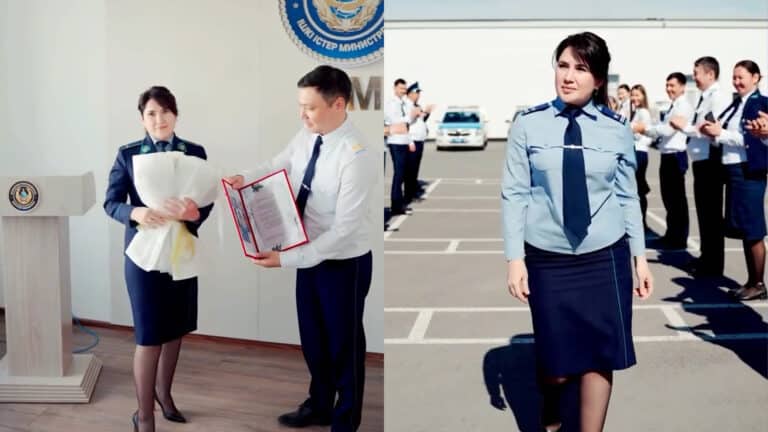 Полицейскую из Актау, которую сравнивали с Моникой Белуччи, проводили на пенсию