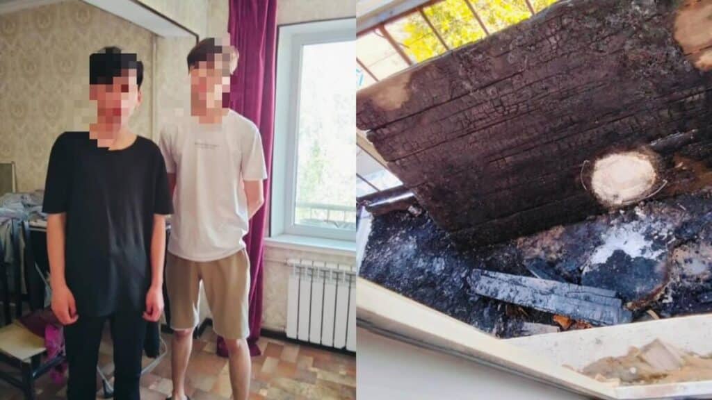 Қызылорда қаласында өртеніп жатқан үйден екі бала құтқарылды
