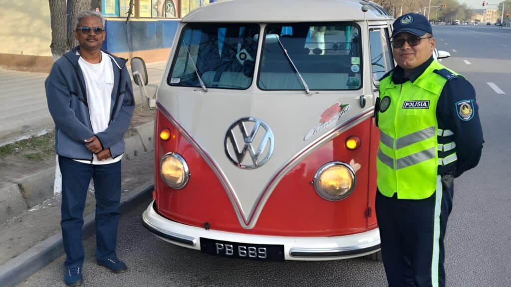 Police aid Malaysian tourist driving iconic Volkswagen T1 across Kazakhstan