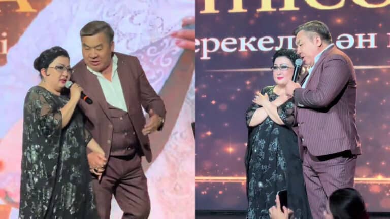 Поклонник вышел к Макпал Жунусовой на сцену и рассмешил зал признанием в любви