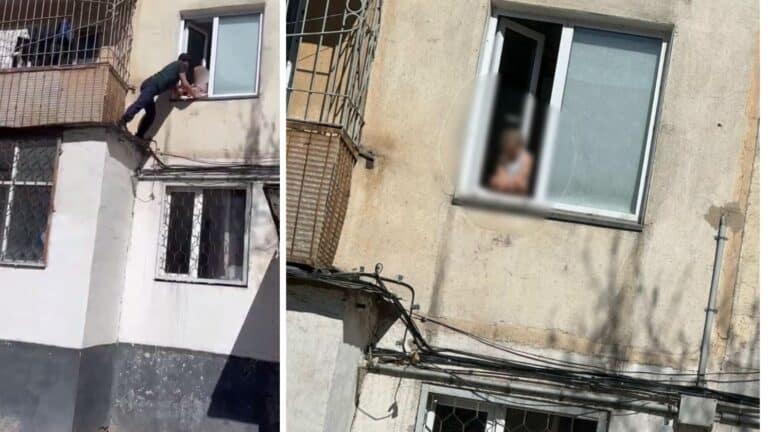 Житель Экибастуза влез на второй этаж и спас ребенка от падения из окна