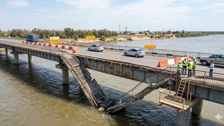 БҚО-да Шаған өзені арқылы өтетін көпірдің бір бөлігі опырылып түсті