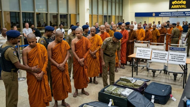 Шри-Ланкада 112 келі есірткі тасымалдаған 22 монах ұсталды
