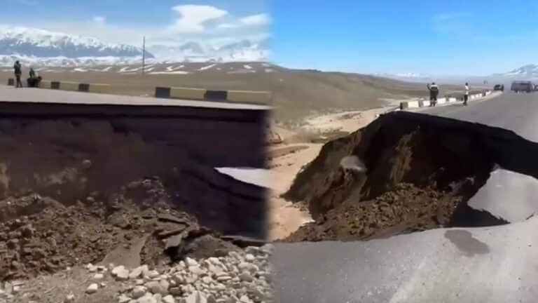 Алматы облысында Кеген мен Нарынқол арасында жол опырылып түсті (видео)