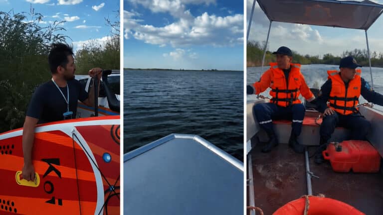 Спасатели вытащили двух серферов, которых унесло ветром под Астаной