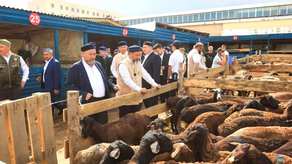 Құрбан айт қарсаңында мал базарына барған мүфти бағаны көтермеуді тағы сұрады