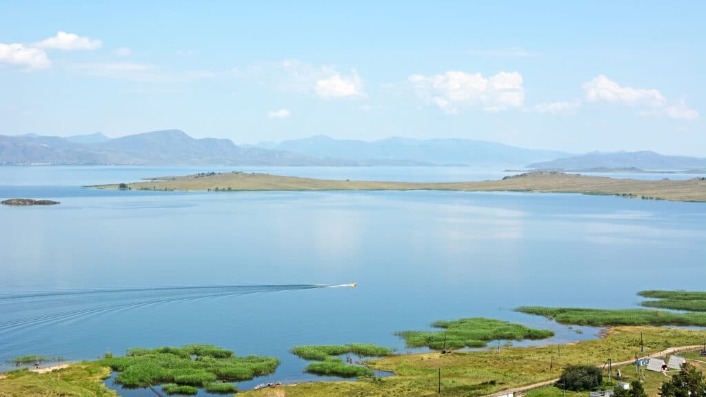 Bukhtarma lake (reservoir) in Kazakhstan