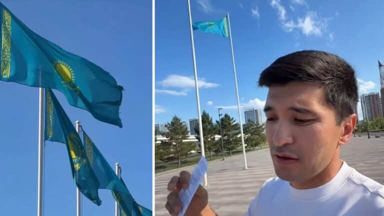 Общественник заметил шесть порванных флагов в Астане и вызвал полицию