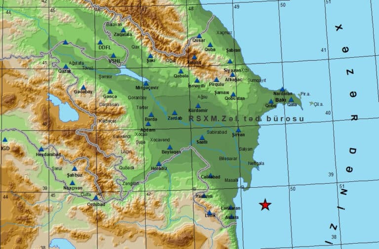 Сейсмологи зафиксировали землетрясение в Каспийском море