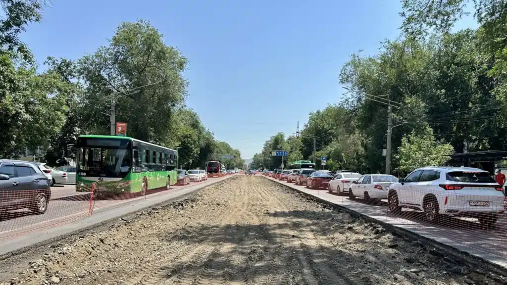 Төле би көшесінде автокөліктерге автобус жолағымен жүруге рұқсат берілді