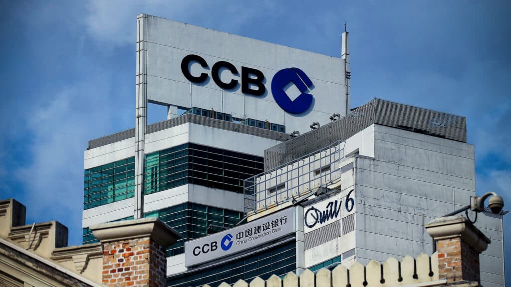 Kuala Lumpur, Malaysia on May 21, 2023. China Construction Bank (Malaysia) Berhad Kuala Lumpur HQ building. CCB has commercial banking branches and su