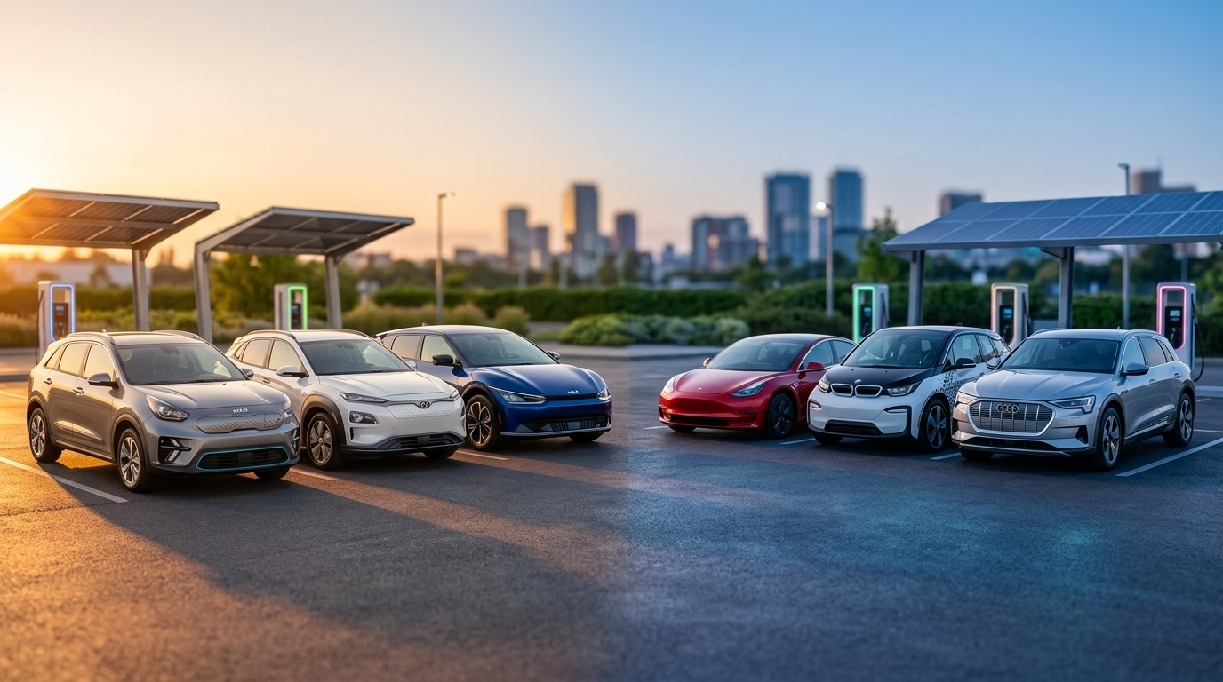 Kia, Hyundai, BMW, Tesla, Audi, Volvo