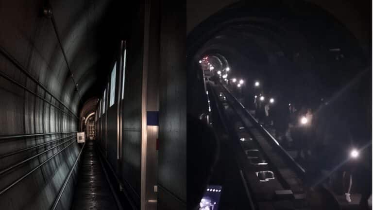Алматыда жарық сөнгенде метро тоқтап, адамдар тоннельден жаяу шыққан