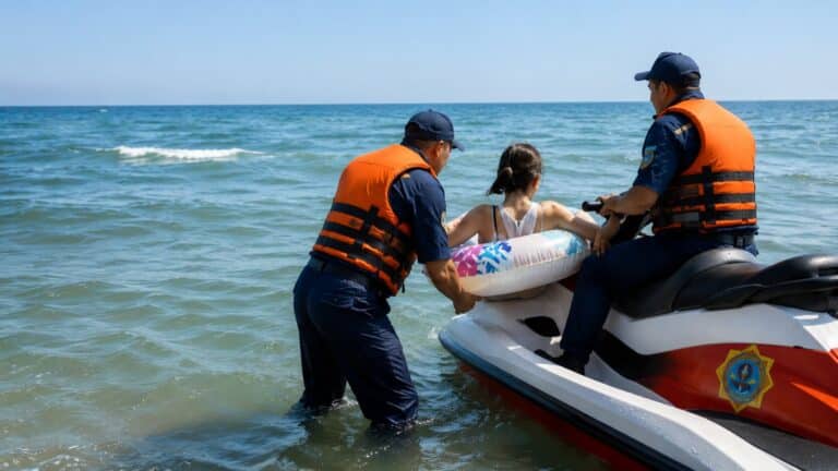Девушку на надувном круге унесло в море у побережья Мангистау