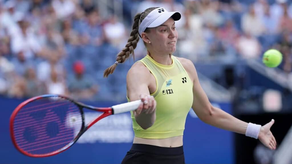 лена Рыбакина в четвертьфинальном матче US Open-2026
