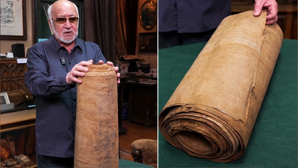 Rare six-story-tall Torah scroll revealed by Kazakh collector