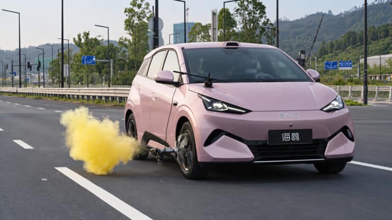 BYD Seagull выдержал разрыв шины на скорости 140 км/ч