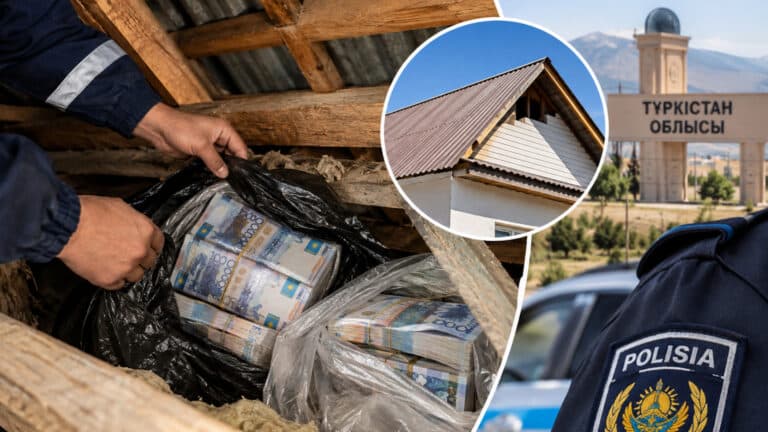 Түркістан облысында үйдің шатырынан 5 млн теңге ақша табылды